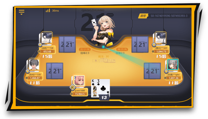 KX凯旋棋牌抢庄21点规则介绍，二次元扑克21点游戏玩法